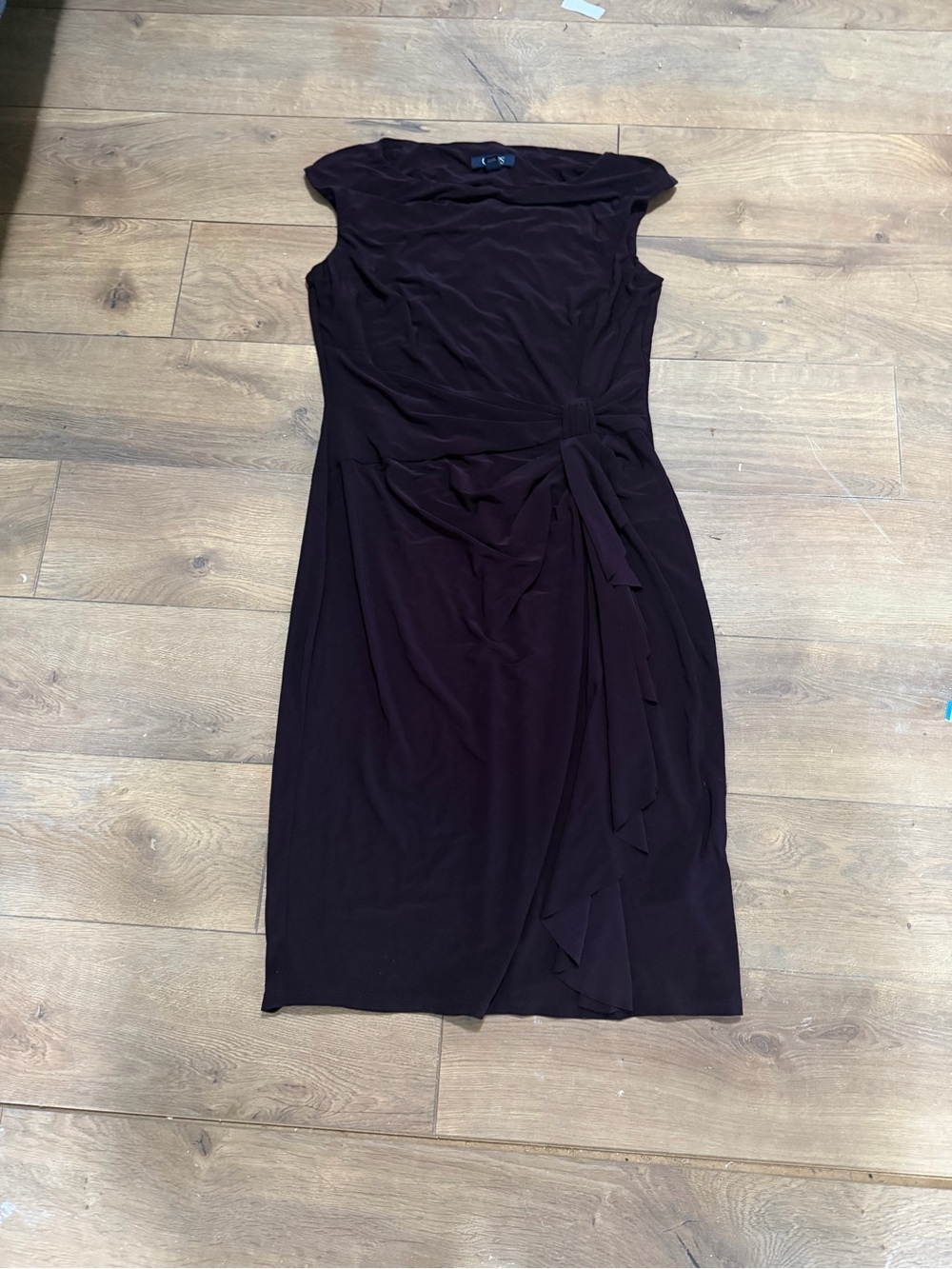 Chaps Plum Midi Dress with Side Tie